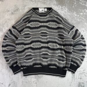 VTG 90s Florence Tricot Sweater Mens L Made In Italy Knit Y2K Coogi Pattern